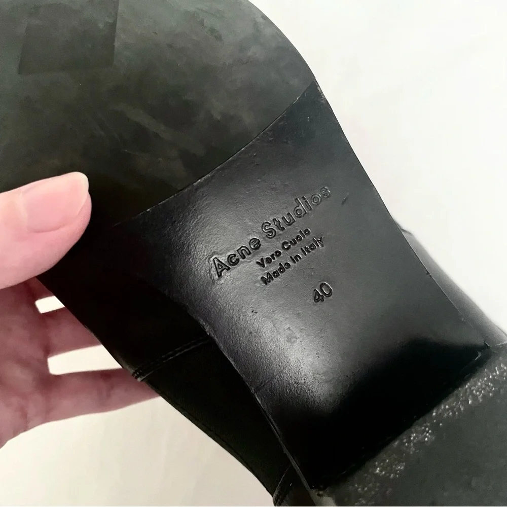 Acne Studios Size 40 Jenny Black Pointed Toe Low Ankle Chelsea Bootie/Boots - Picture 11 of 12